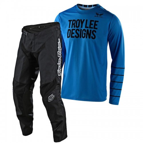 CONJUNTO TROY LEE DESIGNS 2021 MIX GP AIR PINSTRIPE & GP MONO - AZUL / PRETO